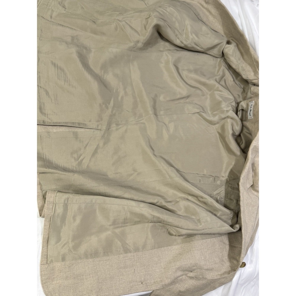 L.L. Bean Vtg ‎ blazer/coat Brushed Cotton Tan/Beige work/business 3/4 Sleeves - Picture 5 of 15